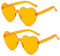 SECALIFE Lot de 2 lunettes de soleil vintage en forme de cœur, sans monture pour filles et femmes, pour plage, fête, cosplay, orange