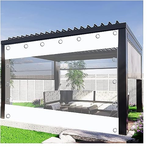 WZYJLyds Rideau extérieur Imperméable Clair Bâche Panneaux latéraux de pergola avec Porte zippée pour Serre, Patio, Pavillon, Personnalisable