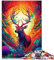 Puzzles für Hirsche, 1000 Teile, Holzpuzzle für Erwachsene und Kinder ab 12 Jahren, Spielzeug, Denkspiel, Größe: 50x75 cm