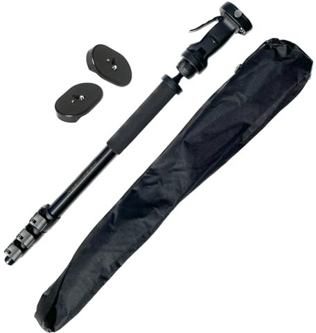 Oberwerk 2000 Series Monopod - Binocular & Camera Monopod Stand with Grip-Action Ball Head & 2 Versatile Quick-Release Plates | Lightweight, Portable, Foldable Monopod | Extends from 34 to 78