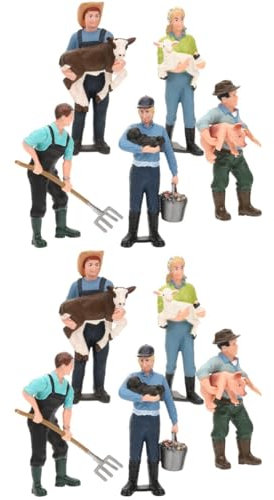 Toyvian 10 Stk Simulations-farm-ranch Menschen Zahlen Gi Joe Actionfiguren Avatar-figur Miniatur-bauernmodell Bauernfigur Action Figur Junge Puppen Bauern Figur Anzahl Harz Kind Requisiten
