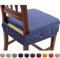 Russo Tessuti Set 6 Cuscini Sedia Coprisedia Imbottiti Vesto Molla Loneta Elastico Tinta Unita -Blu