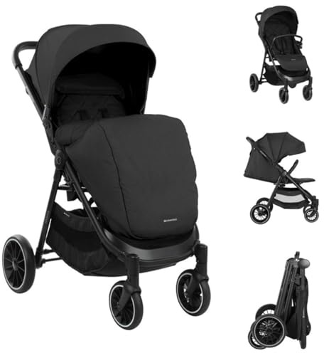 Kikkaboo Kinderwagen, Buggy Sarah faltbar verstellbar Getränkehalter bis 22 kg schwarz