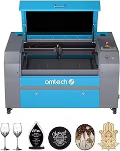 OMTech 60W CO2 Laser Engraver, 500x700 mm Laser Marking Machine with Air Assist Digital Controller 2 Way Pass RDWorks, Laser Engraver Cutter for Wood Acrylic Fabric(with Forklift Unloading)