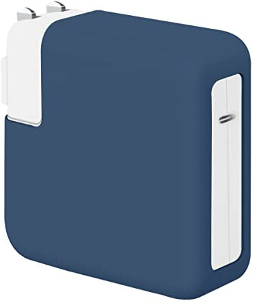LCMOCICO 70W Soft Silicone Charger Cover Compatible with Apple MacBook Air 13.6 inch Air 15inch M3 M2 2023 2024, 70W Power Adapter Protective Case Sleeve for MacBook Pro 14 M3 2023, Navy Blue