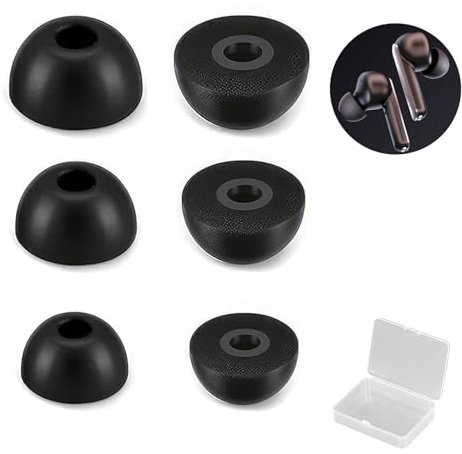 Earbuds Ear Tips for Samsung Galaxy Buds 2 Pro Replacement Earbuds Memory Foam Inserts Ear Caps Anti-Slip Eartips Comfortable Headphones Earmuffs Accessories, Black (3 Pairs, L/M/S 3 Sizes)