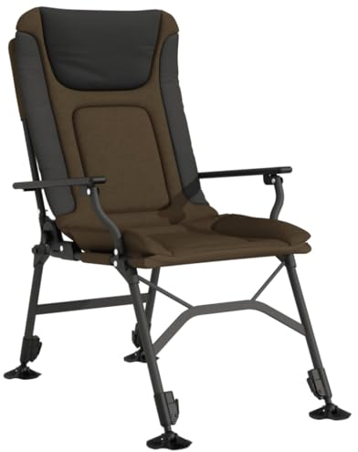Chaise de pêche avec accoudoir pliable taupe