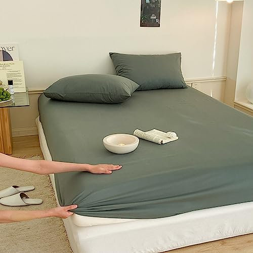 JIANINGHOME Topper spannbettlaken 180x200,Spannbettlaken aus Strick-Baumwolle, ultraweich, bequem, atmungsaktiv