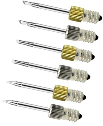 Fenteer Ersatz-Lötkolbenspitzen, Reparatur der E10 Schnittstellenbattetechnisch Elektrische USB-Lötschweißspitzen, Kabellose Lötspitzen für Elektrische, Ersatzteile,6-teiliges Set