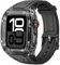 Delidigi Rugged Durchsichtige Schutzhülle mit TPU Armband Kompatibel mit Apple Watch Serie 10 46mm Ersatzarmband für Männer Frauen Schwarz