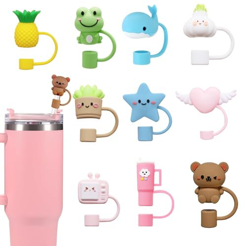 10 Stück Stanley Cup Strohhalm Abdeckung Zubehör - 10 mm Wiederverwendbare Silikon Accessories