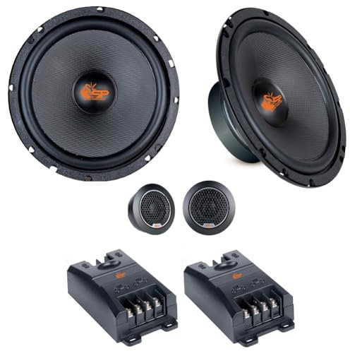 KIT Set pour SP Audio SP-6.5C KIT 1 kit Enceintes 2 Voies 6.5 16.5 cm 165 mm, 180 Watts rms et 360 Watts Max, impédance 4 ohm, avec 2 woofers, 2 tweeters, 2 crossovers, 1 kit