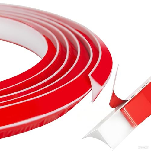 3M TPE Quadrant Trim 20mmx15mm, Flexible Self Adhesive Caulk Strip Ceiling Coving Double-Sided Wall Inside Skirting Board Trim, Edging Strips Laminate Floor Beading for Cabinet Countertop (White)