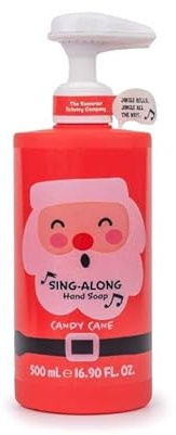 Somerset Toiletry Christmas Carol Candy Cane Hand Wash Musical 500ml | Festive Holiday Hand Soap with Musical Tune and Candy Cane Scent. Winter Scented Hand Wash for Christmas Season.