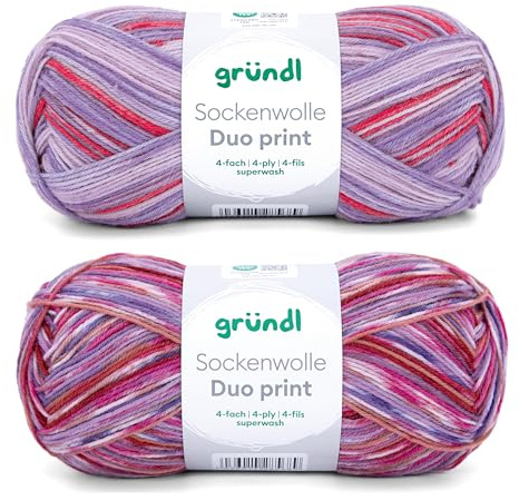Gründl Wolle Sockenwolle Duo 2 Knäuel 100 g, lavendel-flieder