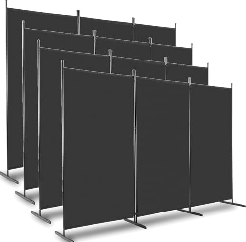 Raumteiler 4er Set Klappbar Freistehend Trennwand Paravent Umkleide Sichtschutz Wand Raumtrenner 3-TLG. 260x180cm Polyestertuch