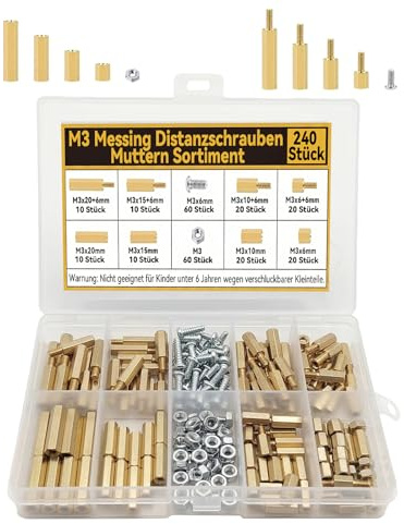 Dayalo 240 Stk M3 Messing Abstandshalter Set für PCB, Platinen & Mainboards