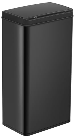 Ribelli Edelstahl Mülleimer 70 Liter - Abfalleimer mit Sensor - Automatisches Öffnen und Schließen - Küchenmülleimer mit LED-Funktionsanzeige, Schwarz