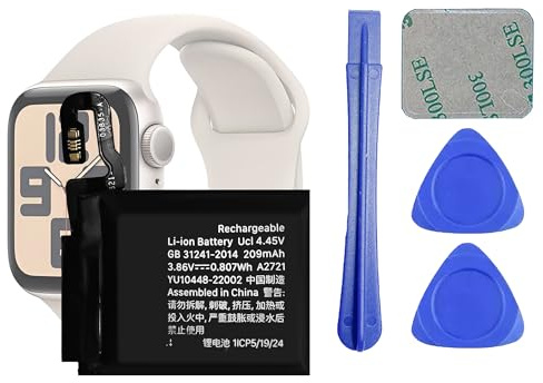 VUXYIT A2721 compatible con Apple Watch Series SE 2nd Gen 2022 40 mm batería de repuesto para con juego de herramientas de reparación