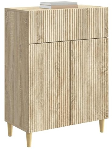 vidaXL Sideboard Sonoma-Eiche 66 x 34,5 x 90 cm Holzwerkstoff, Eleganter Holzlager, Vintage-Sideboard mit Regalen, multifunktionales Esszimmer-Organizer und Schrank