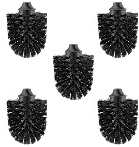 Bürstenking WC Ersatzbürstenkopf, 71 mm, Toilettenbürstenkopf Set passend für Smedbo WC-Garnituren, Borsten Ersatzklobürstenkopf, mit M12 Innengewinde, 5 Stück, schwarz