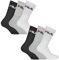 FILA 6 Paar Socken, Frottee Tennissocken mit Logobund, Unisex (2x 3er Pack) (Classic Mix (Schwarz; Weiß; Grau), 39-42 (6-8 UK))