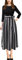 Vfshow Womens Elegant Patchwork Pockets Print Work Casual A-Line Midi Dress, Black and White Striped Print-3/4 Sleeves, XXL
