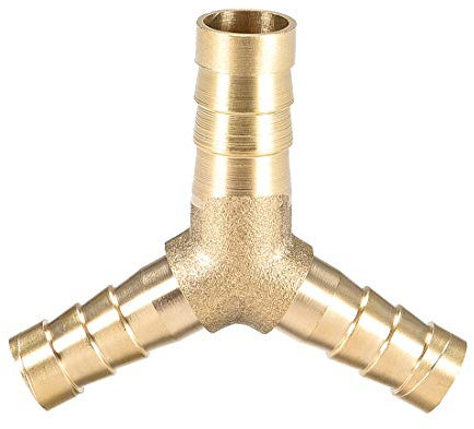 sourcing map 10mm x 8mm x 8mm Tuyau Id Raccord Cannelé Tuyau Laiton Réducteur Barbelé en Forme Y 3 Voie T Connecteur Adaptateur