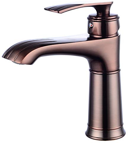 Hahn-amerikanischen Copper Copper Bronze Rose Gold Heißes und kaltes Bassin-Hahn-Retro antike Brushed Under Counter-Becken Wasserhahn (Color : Short)