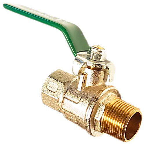 1 1/2 Zoll QUALITÄTS KUGELHAHN aus Messing |Außengewinde x Innengewinde (AG x IG) | mit Hebelgriff (flach) Grün für Trinkwasser DVGW