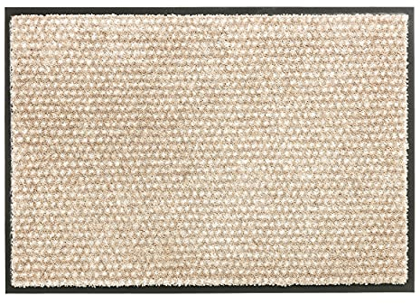Schöner Wohnen Kollektion Fußmatte innen - Schmutzfangmatte 67x100cm Punkte beige - rutschfeste Sauberlaufmatte strapazierfähig - Fussmatte Haustür - Türmatte waschbar bei 30°C