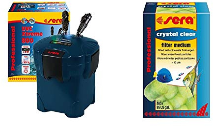 sera UVC-Xtreme 800 & Crystal Clear 12 Filterbälle (formstabil & mehrfach auswaschbar) die Innovative, patentierte 3D-Faserstruktur entfernt kleinste Trübungen ab 10µm, nach kurzer Zeit