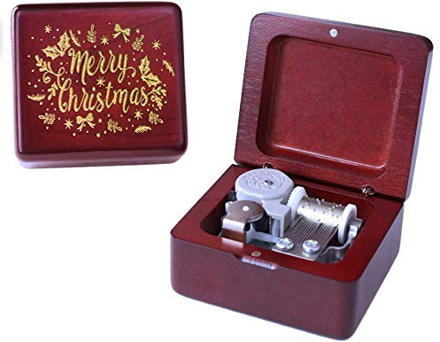 Sinzyo Silent Night Vintage Holz mechanische Spieluhr Weihnachten, Geburtstag