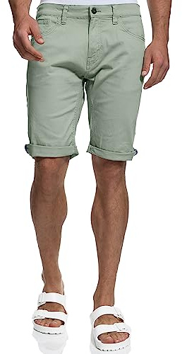 Indicode Herren Villeurbanne Jeans Shorts mit 5 Taschen | Herrenshorts Used Look für Männer Sea Foam, 3XL