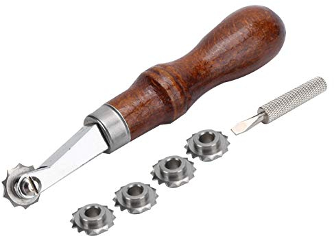 Juego de espaciadores para manualidades en cuero Herramienta de espaciado sobre la línea de puntada Ruedas de marcado Rueda de herramientas de perforación de cuero para bricolaje Rueda de cuero para c