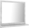 vidaXL Badspiegel mit Ablage Wandspiegel Badezimmerspiegel Hängespiegel Bad Spiegel Badezimmer Badmöbel Betongrau 40x10,5x37cm Holzwerkstoff