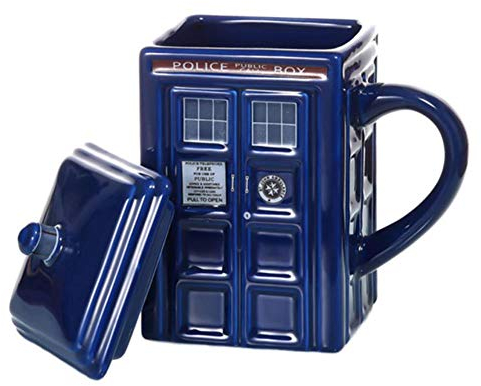 UKKO Tazze Doctor Who Tardis Police Box Tazza Di Tazza In Ceramica Con Coperchio Per Il Coperchio Per Tè Tazza Tazza Regalo Regali Di Natale