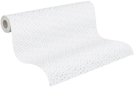 A.S. Création Kinderzimmertapete Little Love Tapete mit Herzen PVC-freie Vliestapete rosa grau beige weiß seidenmatt glatt 381241