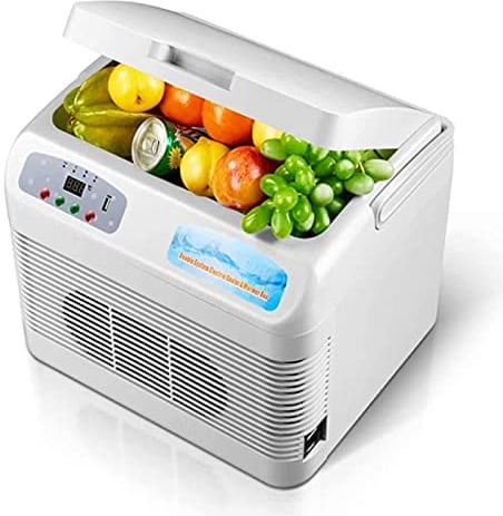 JNYB Mini Fridge 12 Liter/15 Can Skincare Fridge for Bedroom - with Upgraded Temperature Control Panel - AC/12V DC Cooler & Warmer Small Fridge