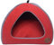 Z4L WauWau Hundehöhle/Katzenhöhle - Bella rot gesteppt/grau 50cm x 50cm