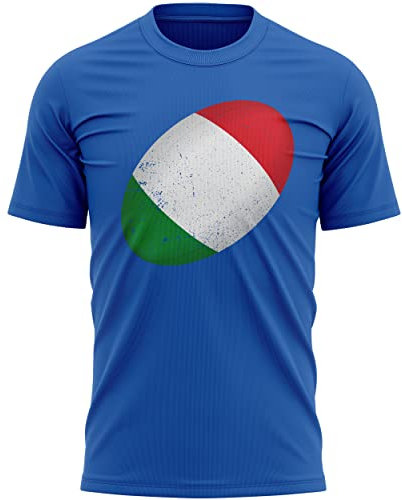 Purple Print House Italy Flag Rugby Ball T Shirt, Italy Birthday Gifts for Italian Rugby Fan, Tournament Outfit Gift Idea, Football Nations Shirts for Men Women and Kids, XL, Royal