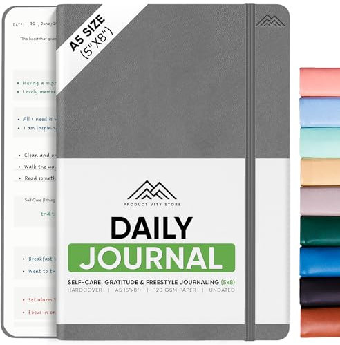 Tagebuch für Achtsamkeit und Produktivität – inspirierende Tagebücher zum Schreiben, Schreiben von Prompt Journal & geführtes Tagebuch Geschenke für Männer & Frauen – Hardcover Tagebuch Notizbuch