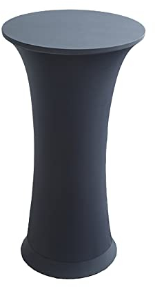 Stehtisch Hussen Stretch Hussen für Stehtische 60x110 cm,Spandex Stehtischhussen Elastische Tischdecke für Stehtische/Bistrotische,Verstärkung im Fußbereich rutschfest Waschbar,Dark Gray,1Pc