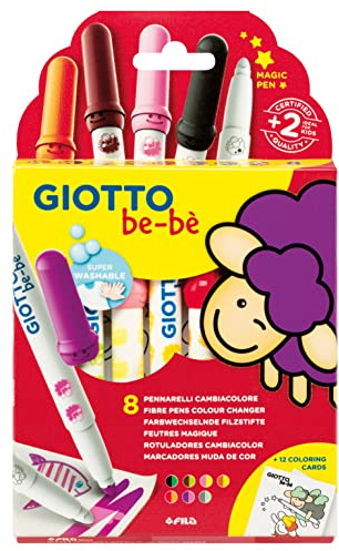 GIOTTO be-bè 8 Colour Changing Markers Pack Assorted Colours | Super-Washable, Perfect for Young Kids