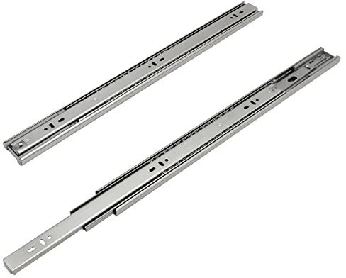Ikodm 1 Paar 2 Stk. Schubladenschienen 45cm Vollauszug Schubladenauszüge Teleskopschiene mit Soft-Close Dämpfung Kugelführung bis zu 45 kg