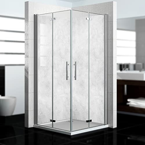 dedeco 2tlg. Eck-Duschrückwand Beton V6 80x200cm Aluminium 3mm classic