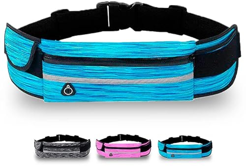 laufgürtel, Handytasche joggen aus Neopren, lauftasche Jogging wasserdicht, mit verstellbarem Riemen für iPhone 14,13,12/Pro/XR/XS/X/8, laufgürtel Handy, Running Belt, joggen Handytasche (Blau)