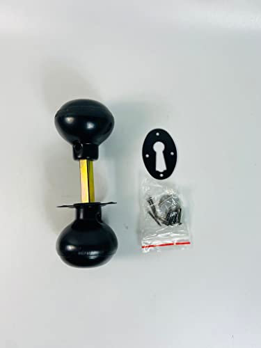 EUROART Rim Mortice Knob for Doors, Rim Knob, Gate Handle, Door Knob Handles in Black Finish with Dimensions of 125x45x45mm & it’s Adjustable Length 125 to 160mm