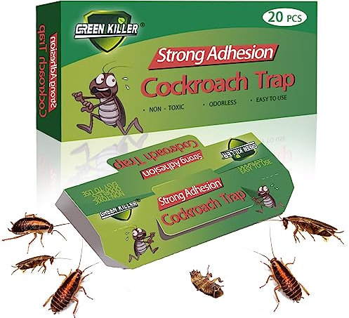 20 Piezas (2x10) Control de Cucarachas Tablero Adhesivo, para el Monitoreo de Cucarachas en la Cocina, Sala, Hogar u Oficina (Sin Ingredientes Insecticidas)