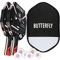 Butterfly Dimitrij Ovtcharov Black 2 x Tischtennisschläger + Tischtennishülle Cell Case II + 2 x + 3*** ITTF R40+ Tischtennisbälle | Tischtennisschlägerset | Profi Set
